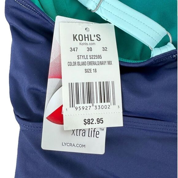 Lands’ End Women's Wrap Underwire Tankini Swimsuit Top Size 18 NEW - Picture 6 of 9